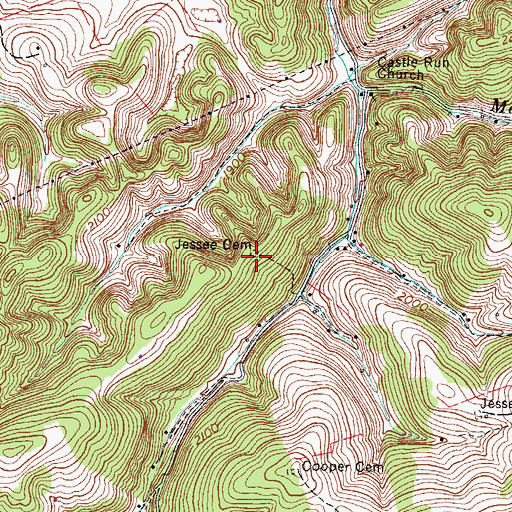 Topographic Map of Jessee Cemetery, VA