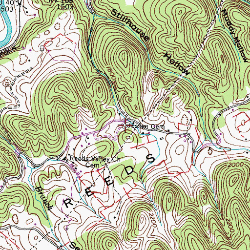 Topographic Map of Jessee Cemetery, VA