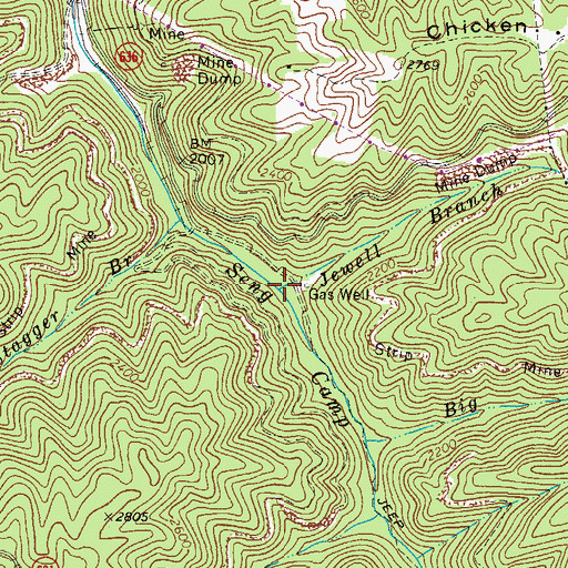 Topographic Map of Jewell Branch, VA
