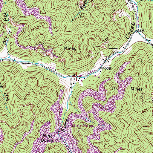Topographic Map of Jim Belcher Fork, VA