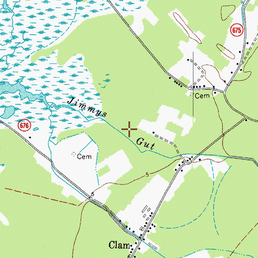Topographic Map of Jimmys Gut, VA
