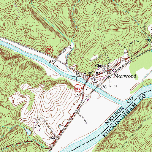Topographic Map of Joe Creek, VA