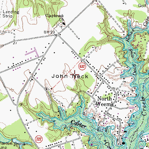 Topographic Map of John Neck, VA