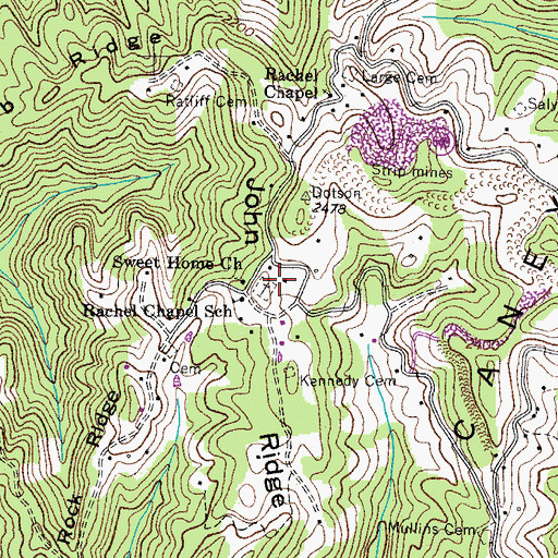 Topographic Map of John Ridge, VA