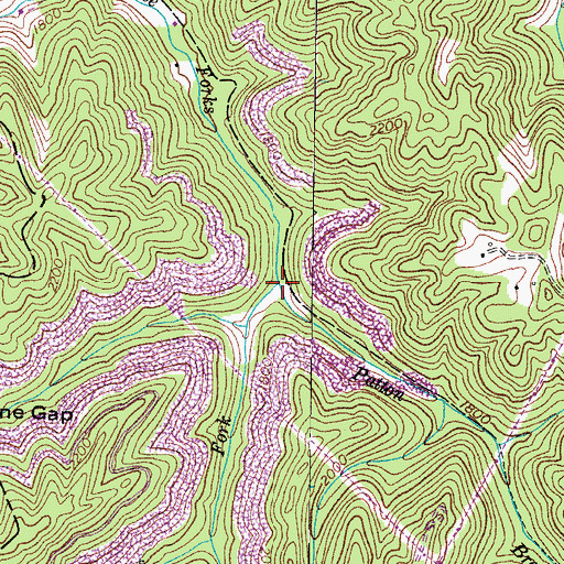 Topographic Map of Johns Fork, VA