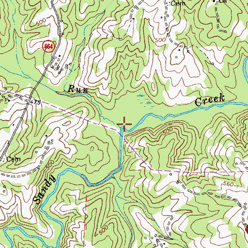 Topographic Map of Johns Run, VA