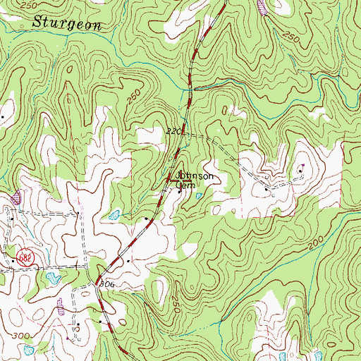 Topographic Map of Johnson Cemetery, VA