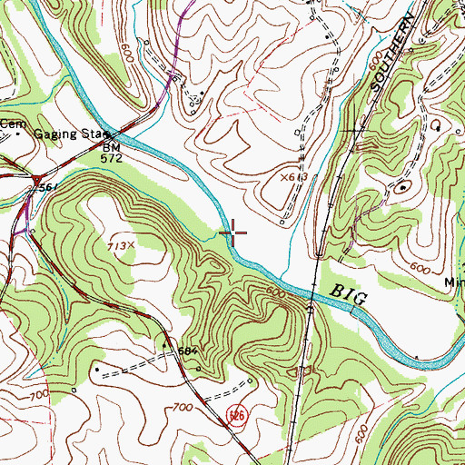 Topographic Map of Johnson Creek, VA