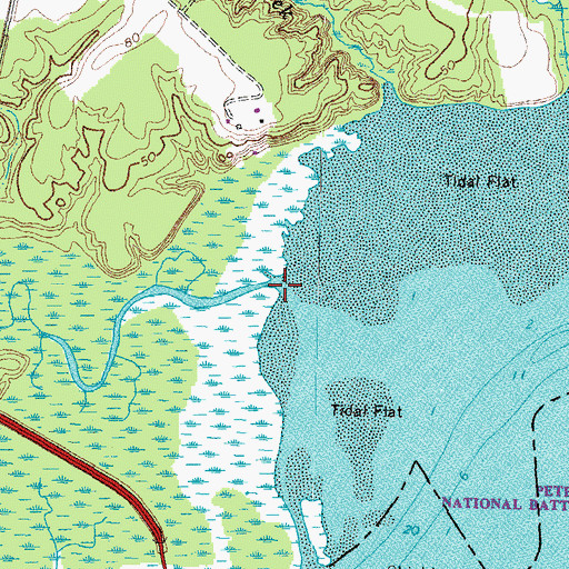 Topographic Map of Johnson Creek, VA