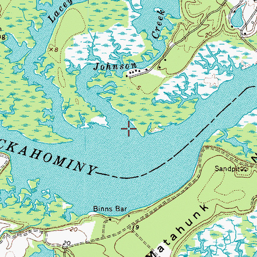 Topographic Map of Johnson Creek, VA