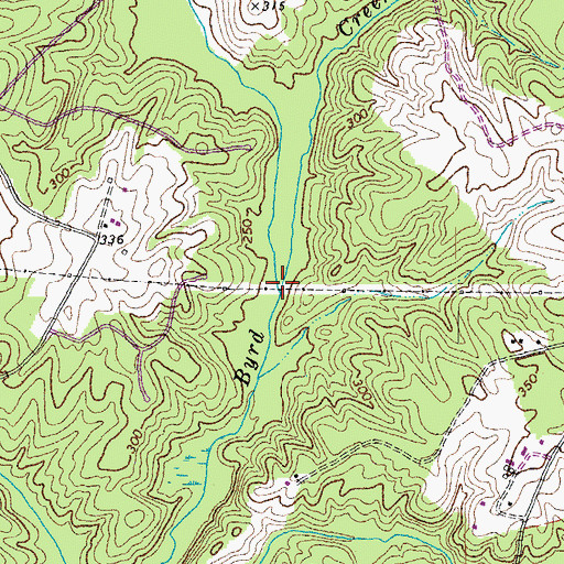 Topographic Map of Johnson Creek, VA