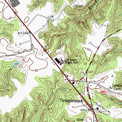 Topographic Map of Johnson High School, VA