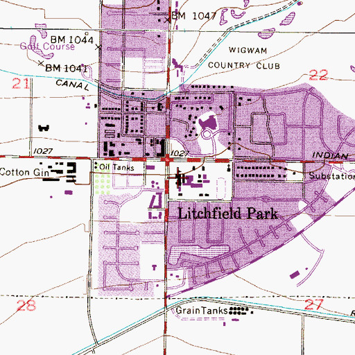 Topographic Map of Litchfield Elementary School, AZ