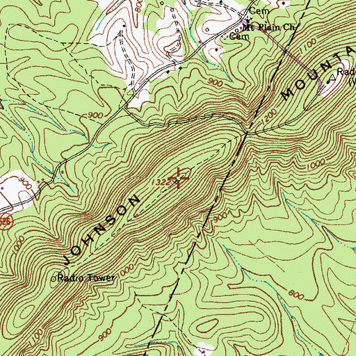 Topographic Map of Johnson Mountain, VA