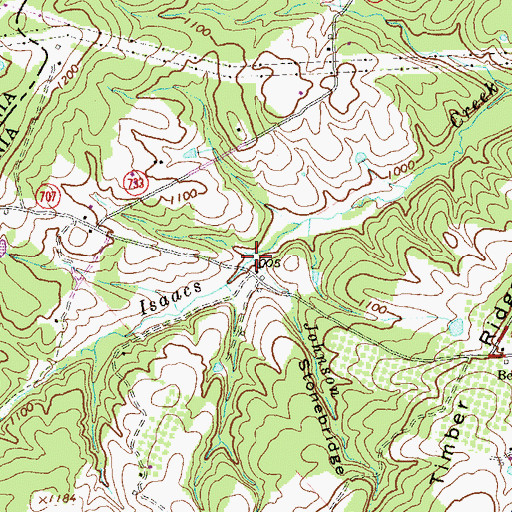 Topographic Map of Johnson Run, VA