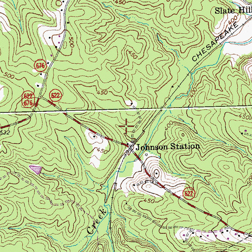 Topographic Map of Johnson Station, VA
