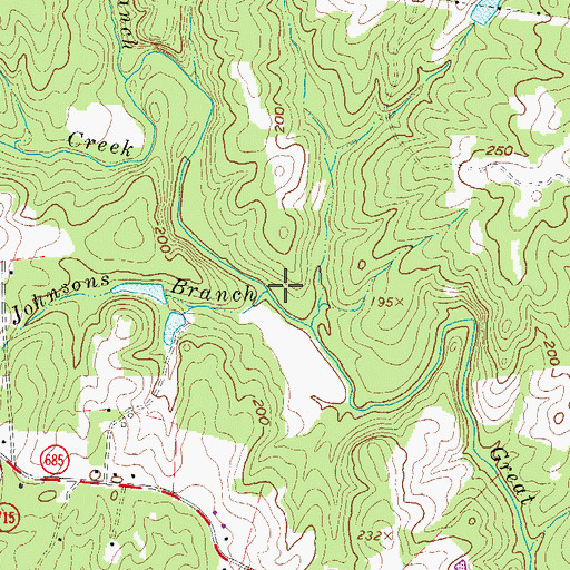 Topographic Map of Johnsons Branch, VA