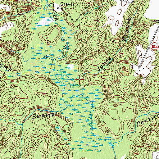 Topographic Map of Jones Branch, VA