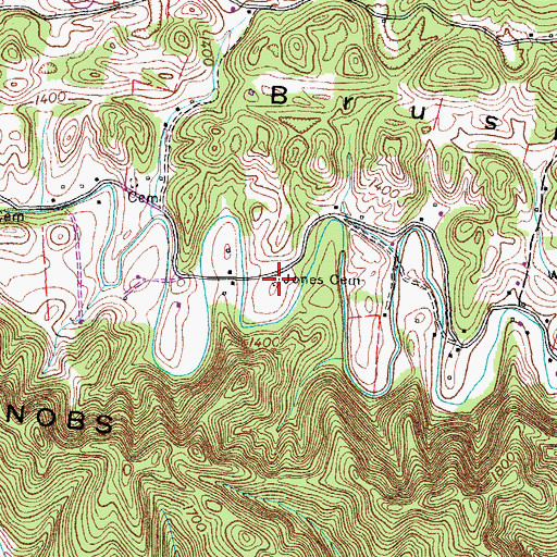 Topographic Map of Jones Cemetery, VA