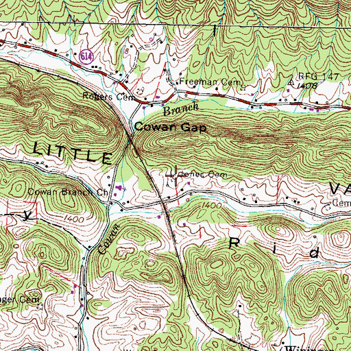 Topographic Map of Jones Cemetery, VA