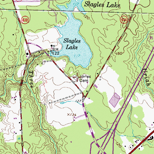 Topographic Map of Jones Cemetery, VA