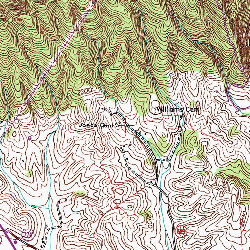 Topographic Map of Jones Cemetery, VA