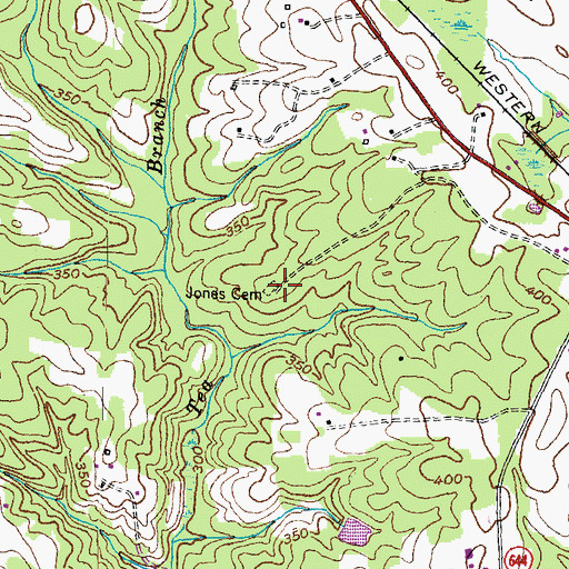 Topographic Map of Jones Cemetery, VA