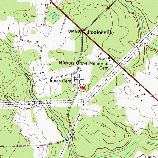 Topographic Map of Jones Cemetery, VA