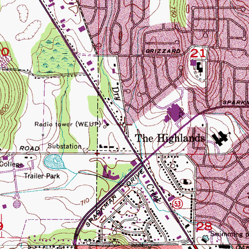 Topographic Map of Faith Baptist Church, AL