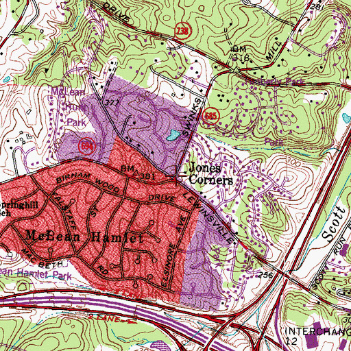 Topographic Map of Jones Corners, VA