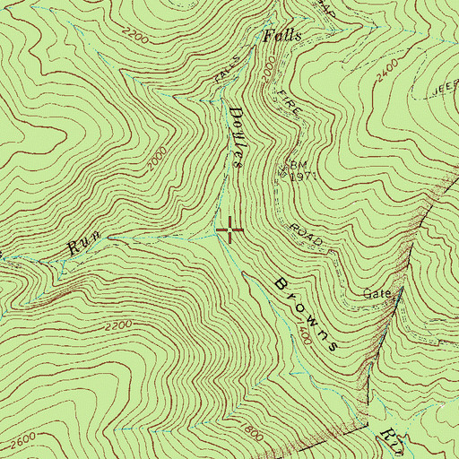 Topographic Map of Jones Falls Run, VA
