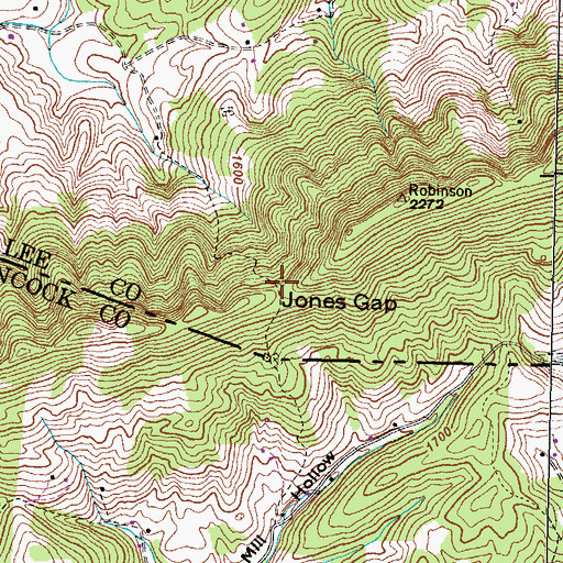 Topographic Map of Jones Gap, VA