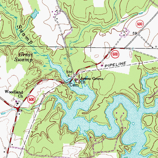Topographic Map of Jones Grove Church, VA