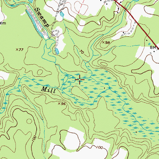 Topographic Map of Jones Hole Swamp, VA