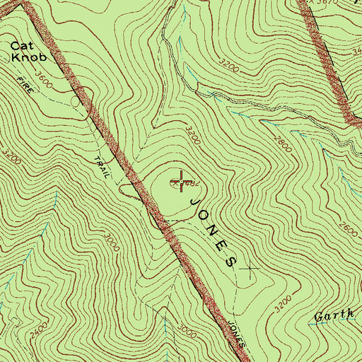 Topographic Map of Jones Mountain, VA