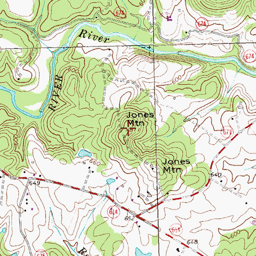 Topographic Map of Jones Mountain, VA
