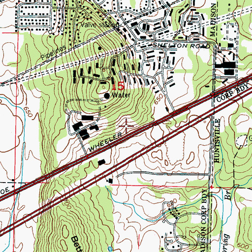 Topographic Map of Faith Memorial Cemetery, AL