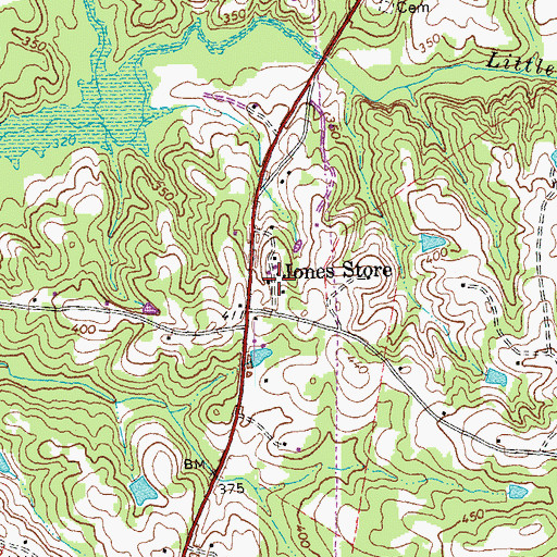 Topographic Map of Jones Store, VA