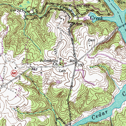 Topographic Map of Jonesboro Church, VA