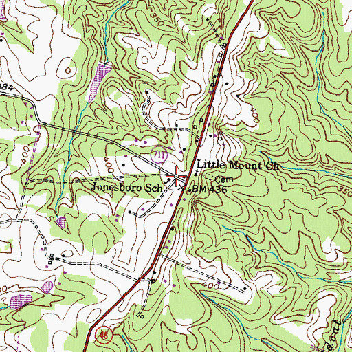 Topographic Map of Jonesboro School, VA
