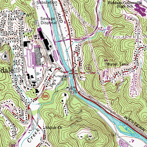 Topographic Map of Jordan Creek, VA