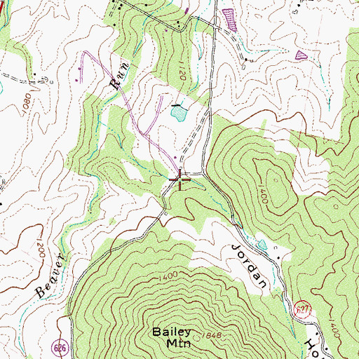 Topographic Map of Jordan Hollow, VA