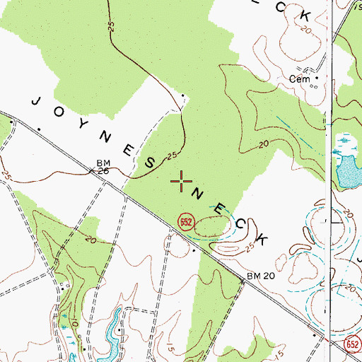 Topographic Map of Joynes Neck, VA