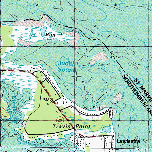 Topographic Map of Judith Sound, VA