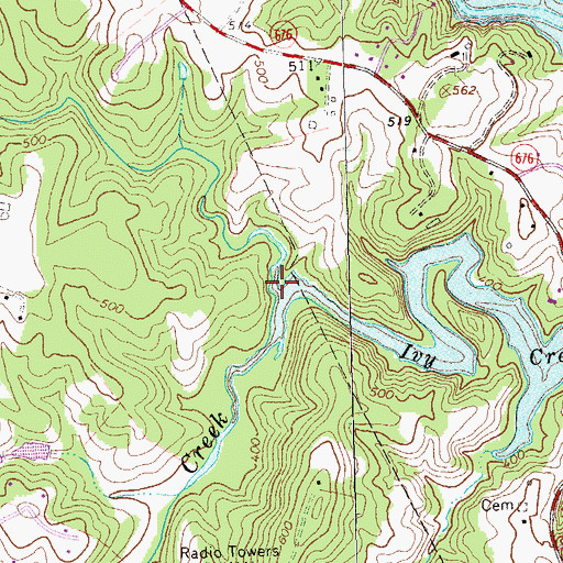 Topographic Map of Jumping Branch, VA