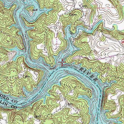 Topographic Map of Jumping Run, VA