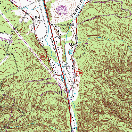 Topographic Map of Jumping Run Creek, VA