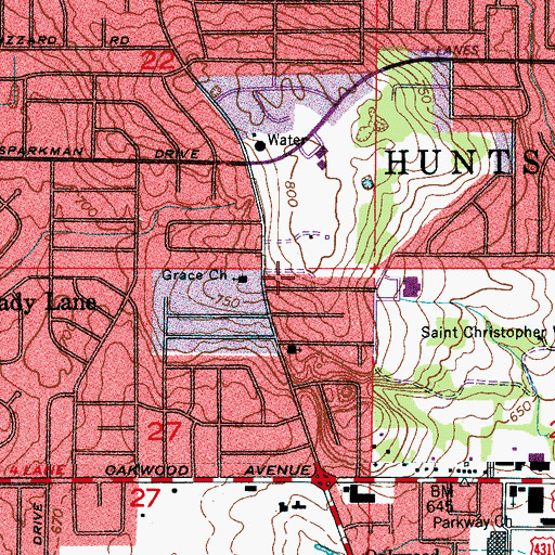 Topographic Map of First Alliance Church, AL