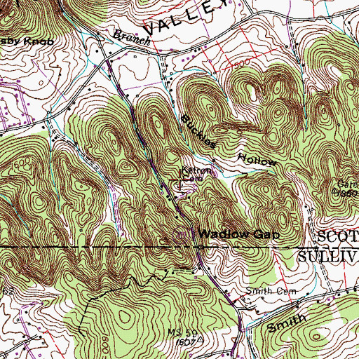 Topographic Map of Katron Cemetery, VA