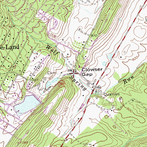 Topographic Map of Keckley Run, VA
